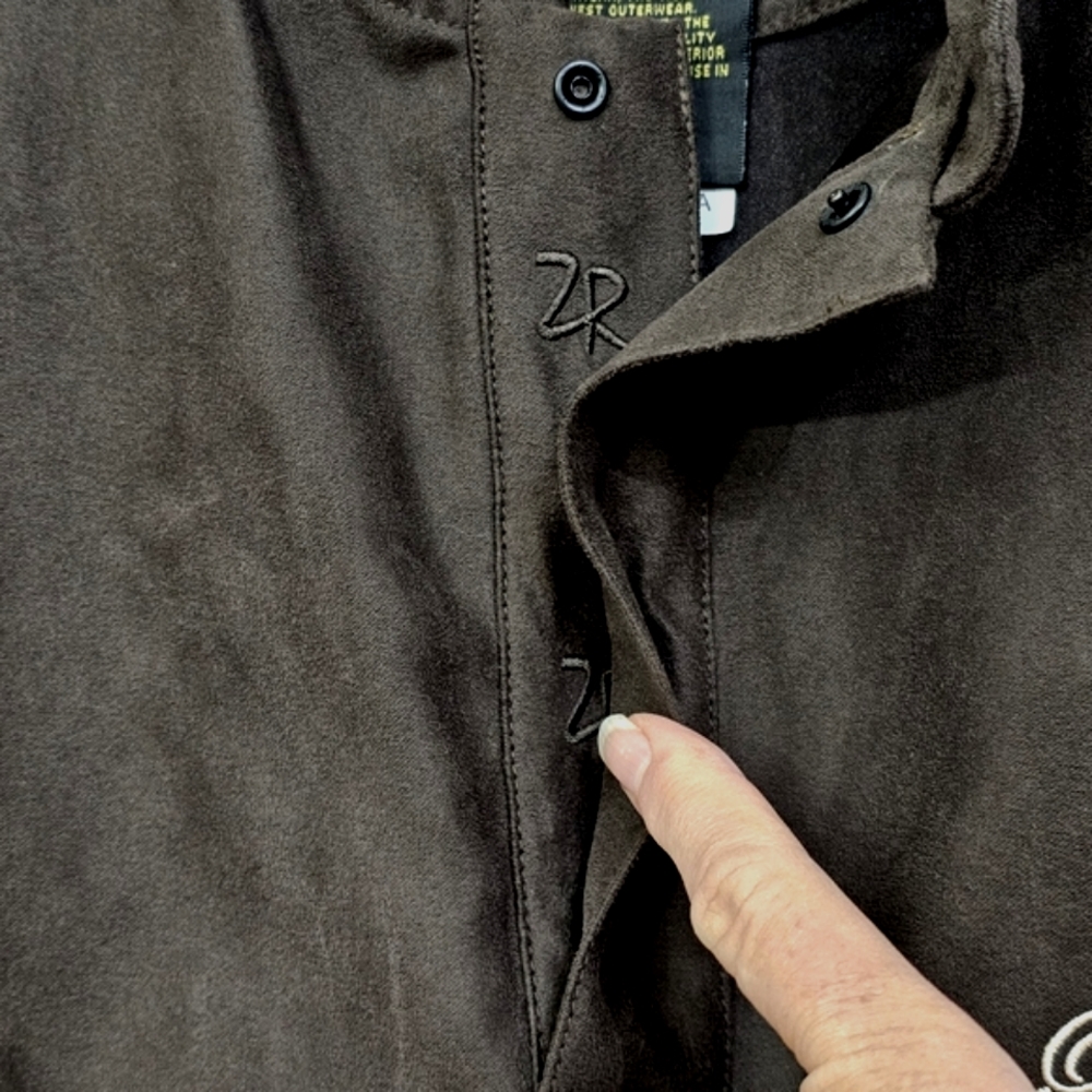 Zero Restriction Golf Outerwear Dark Brown Microsuede - Picture 6 of 13
